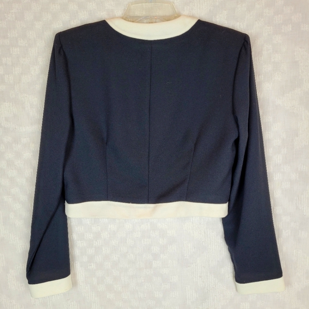 Sante Fe vintage cropped black lady jacket with white trim gold buttons fancy 6 - Picture 4 of 12